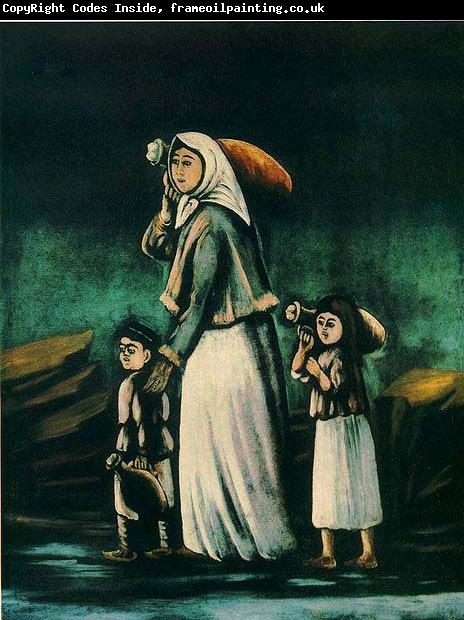 Niko Pirosmanashvili A Peasant Woman with Children Going to Fetch Water